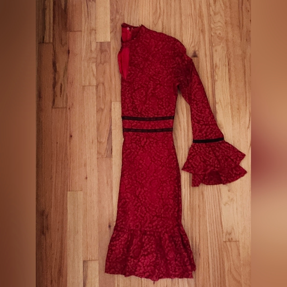 Shoshanna Kensington Dress Black/Red Vintage Size 4
